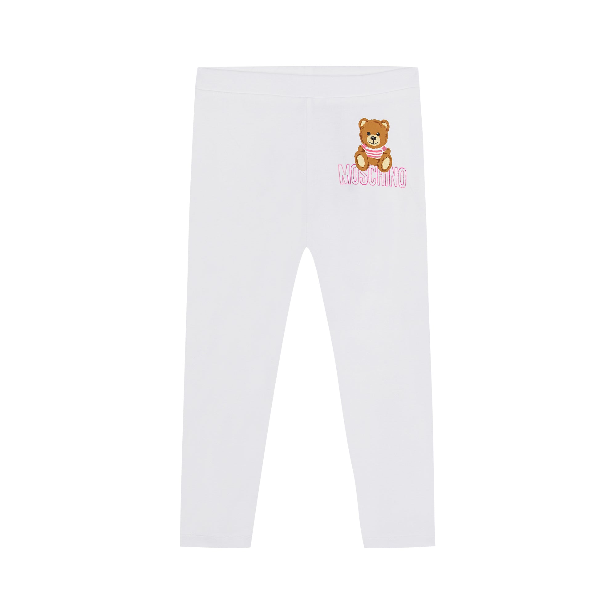Baby Girls White Logo Cotton Leggings