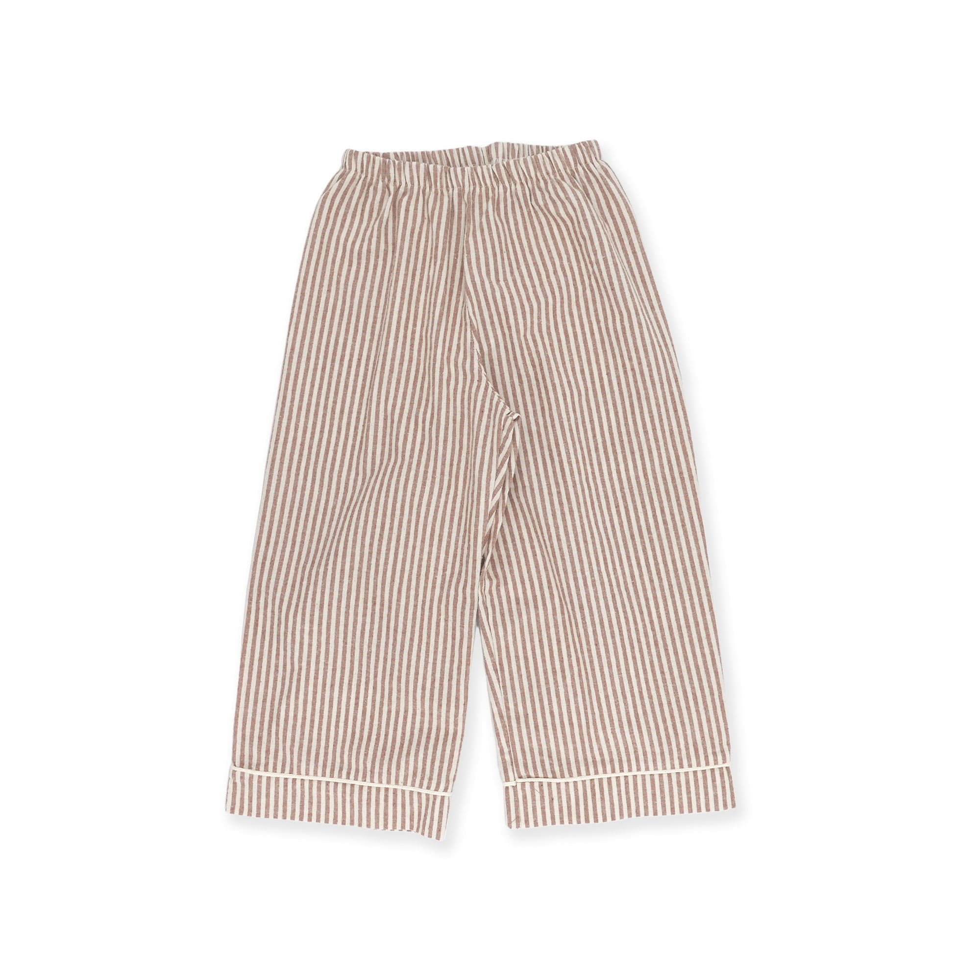 Boys & Girls Beige Stripes Cotton Nightwear Set