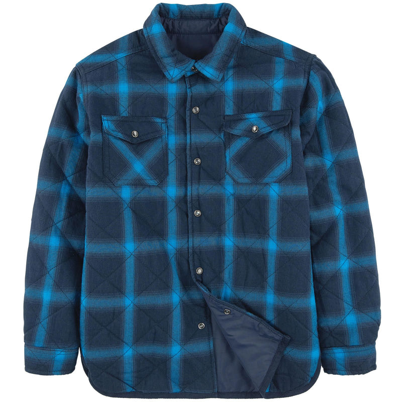 Hunter Boys Navy Blue Reversible Check Long Sleeve Cotton Shirt - CÉMAROSE | Children's Fashion Store - 1