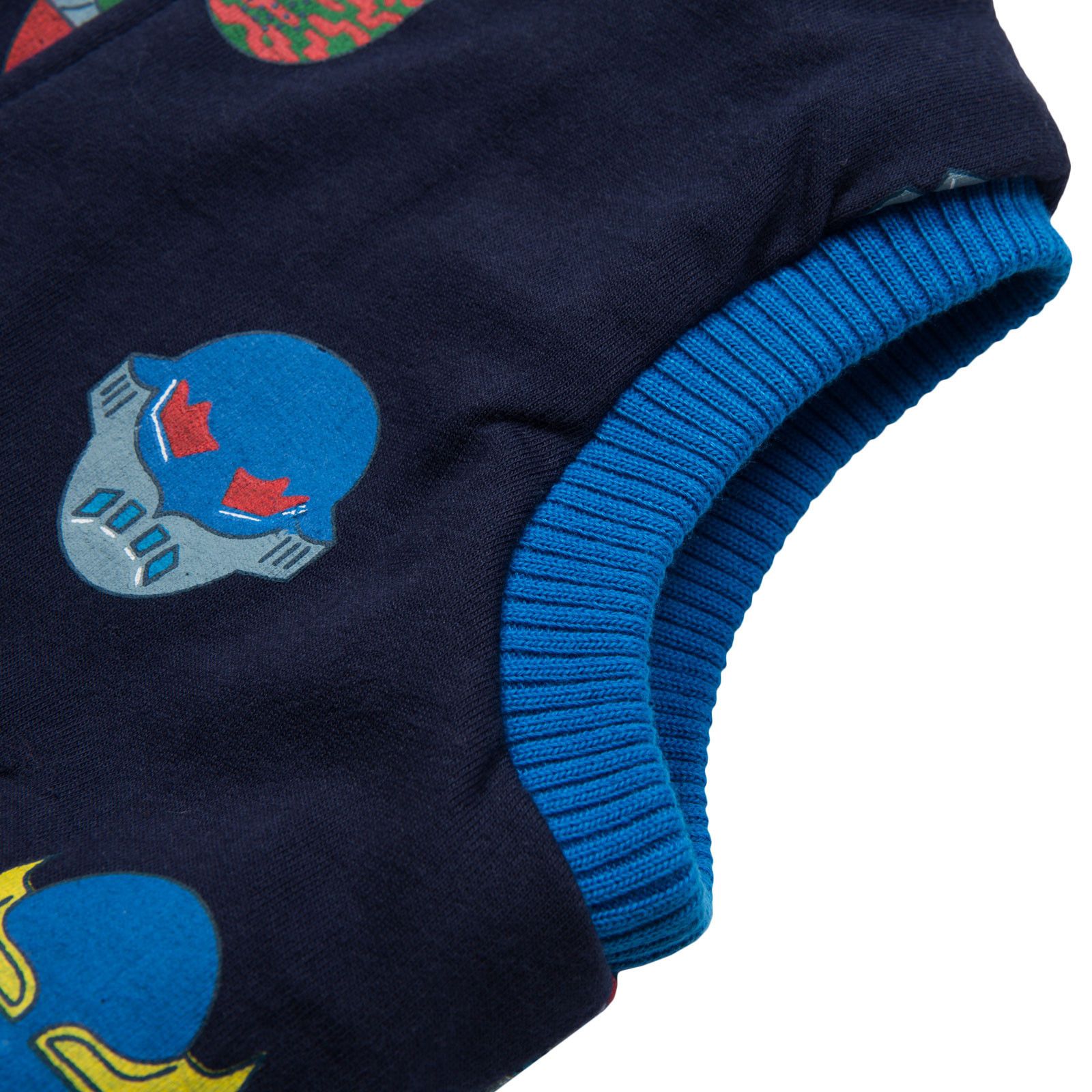 Rubarb Boys Navy Blue Super Stella Heroes Printed Cotton Gilet - CÉMAROSE | Children's Fashion Store - 3