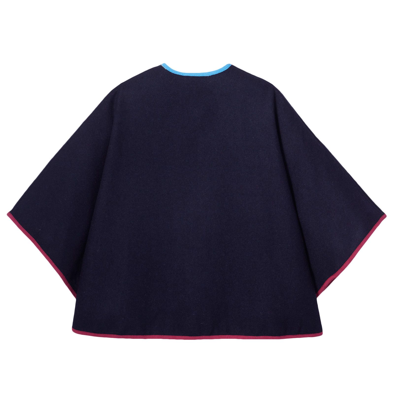 Florence Girls Navy Blue Wool Cape - CÉMAROSE | Children's Fashion Store - 3