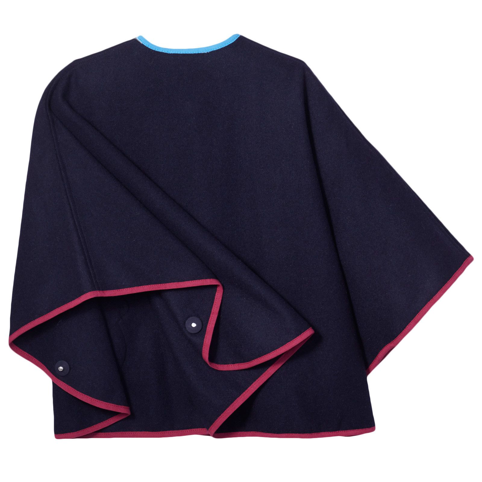 Florence Girls Navy Blue Wool Cape - CÉMAROSE | Children's Fashion Store - 4