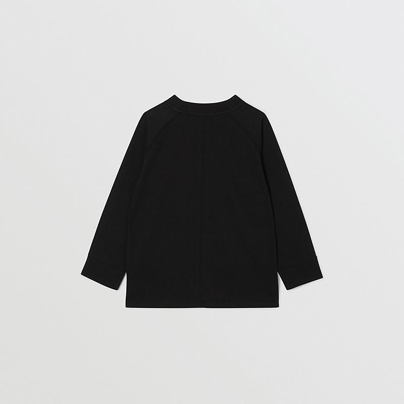 Boys & Girls Black Cotton T-Shirt