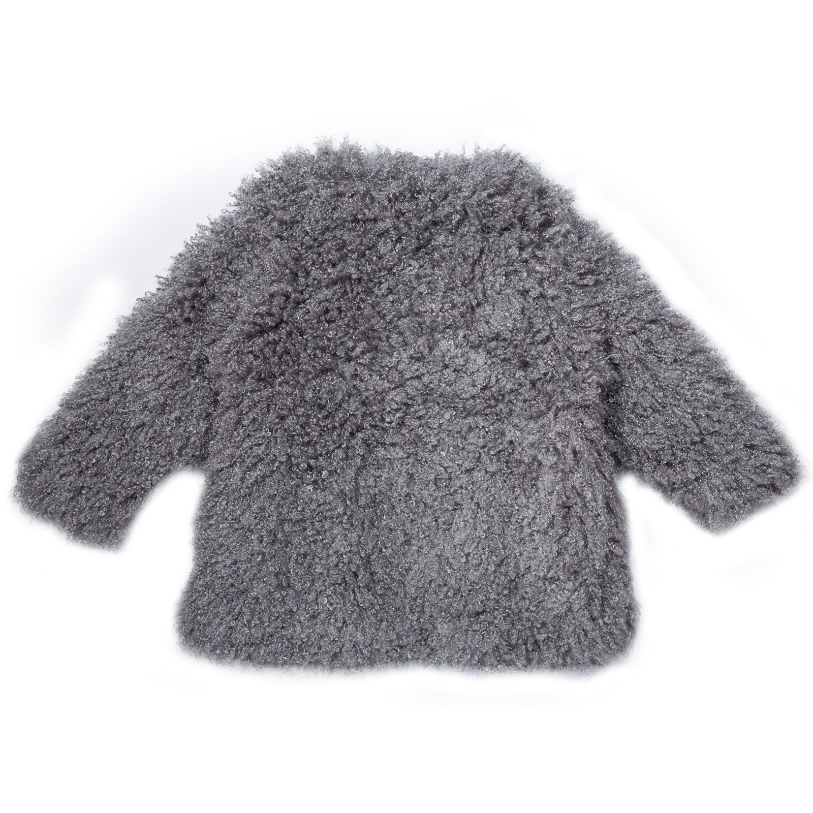 Sparkles Girls Grey Fluffy Coat With Two Pockets - CÉMAROSE | Children's Fashion Store - 2