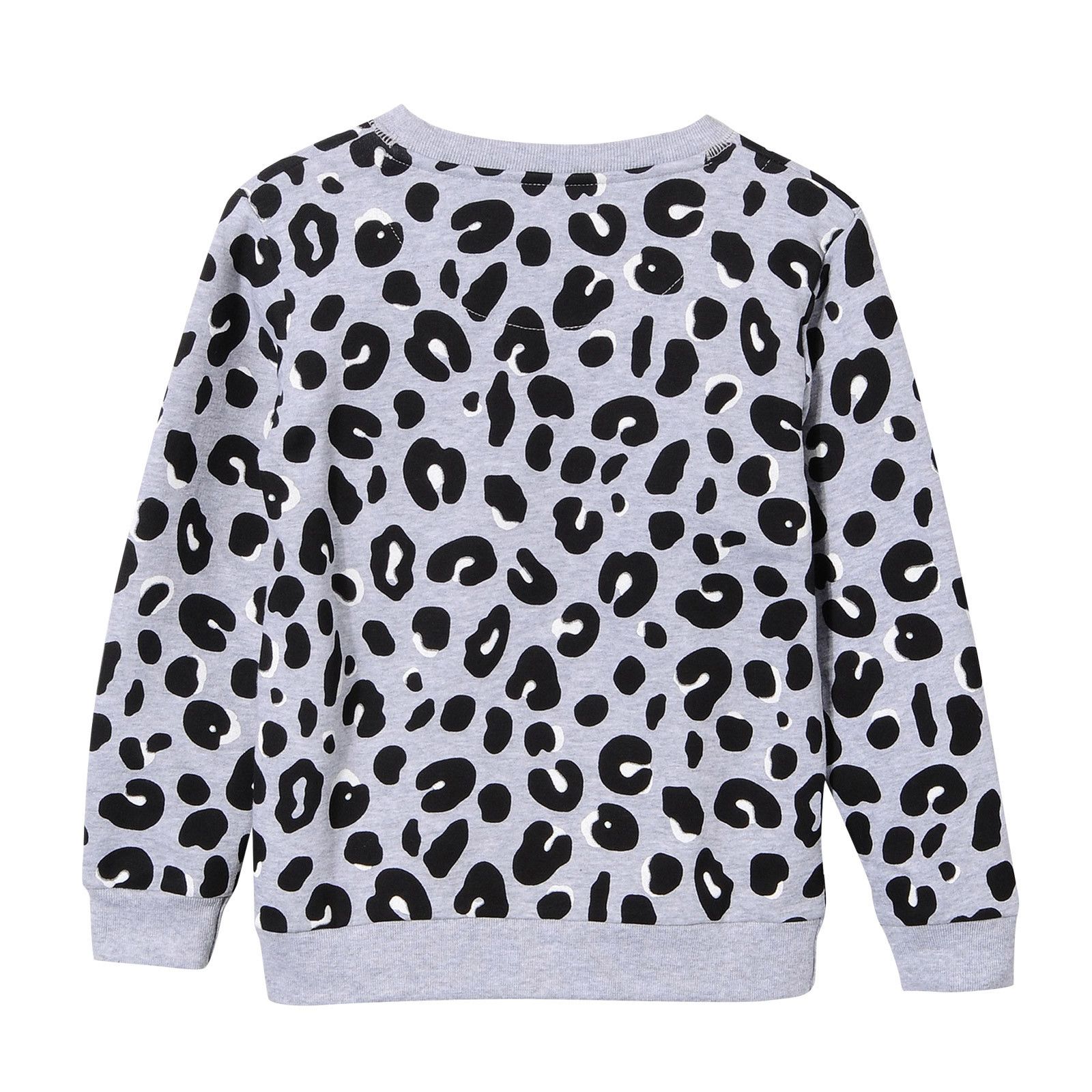 Betty Girls Grey Leopard Printed Sweatshirt - CÉMAROSE | Children's Fashion Store - 2