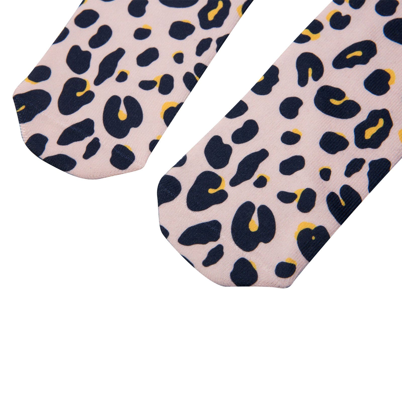 Trumpet Baby Pink&Grey Leopard Printed Socks - CÉMAROSE | Children's Fashion Store - 5