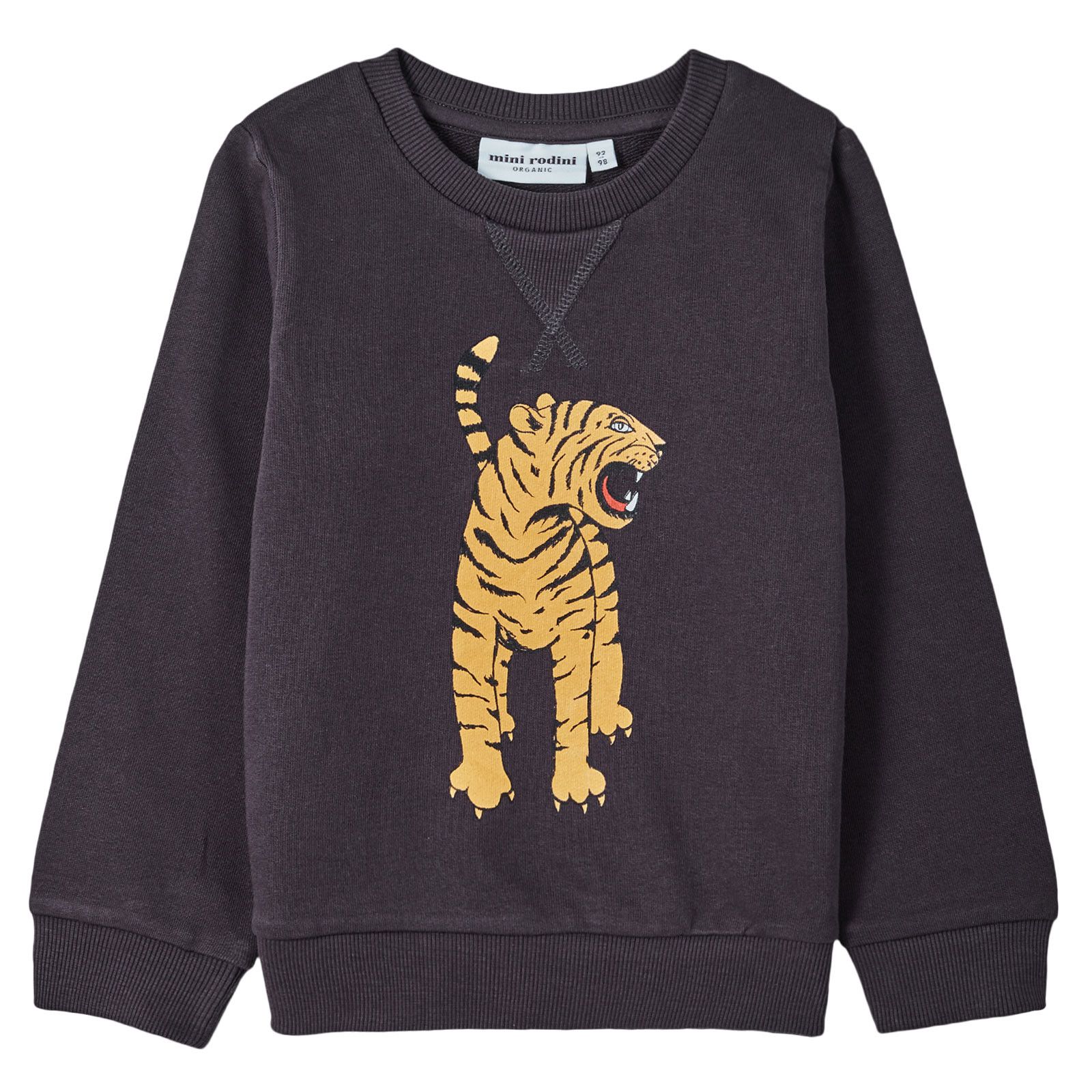Boys&Girls Dark Grey Bengal Tiger Printed Sweatshirt - CÉMAROSE | Children's Fashion Store - 1