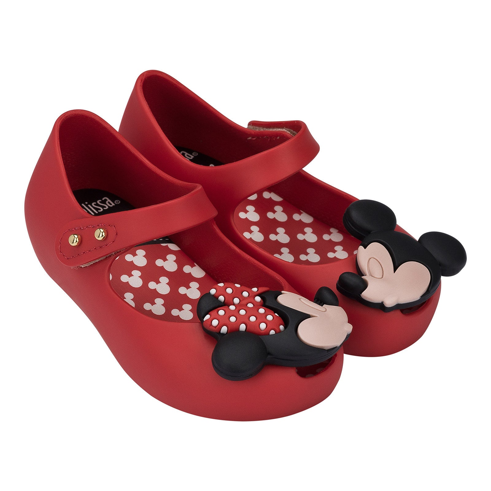 Girls Red Minnie & Mickey Velcro Strap Jelly Shoes - CÉMAROSE | Children's Fashion Store