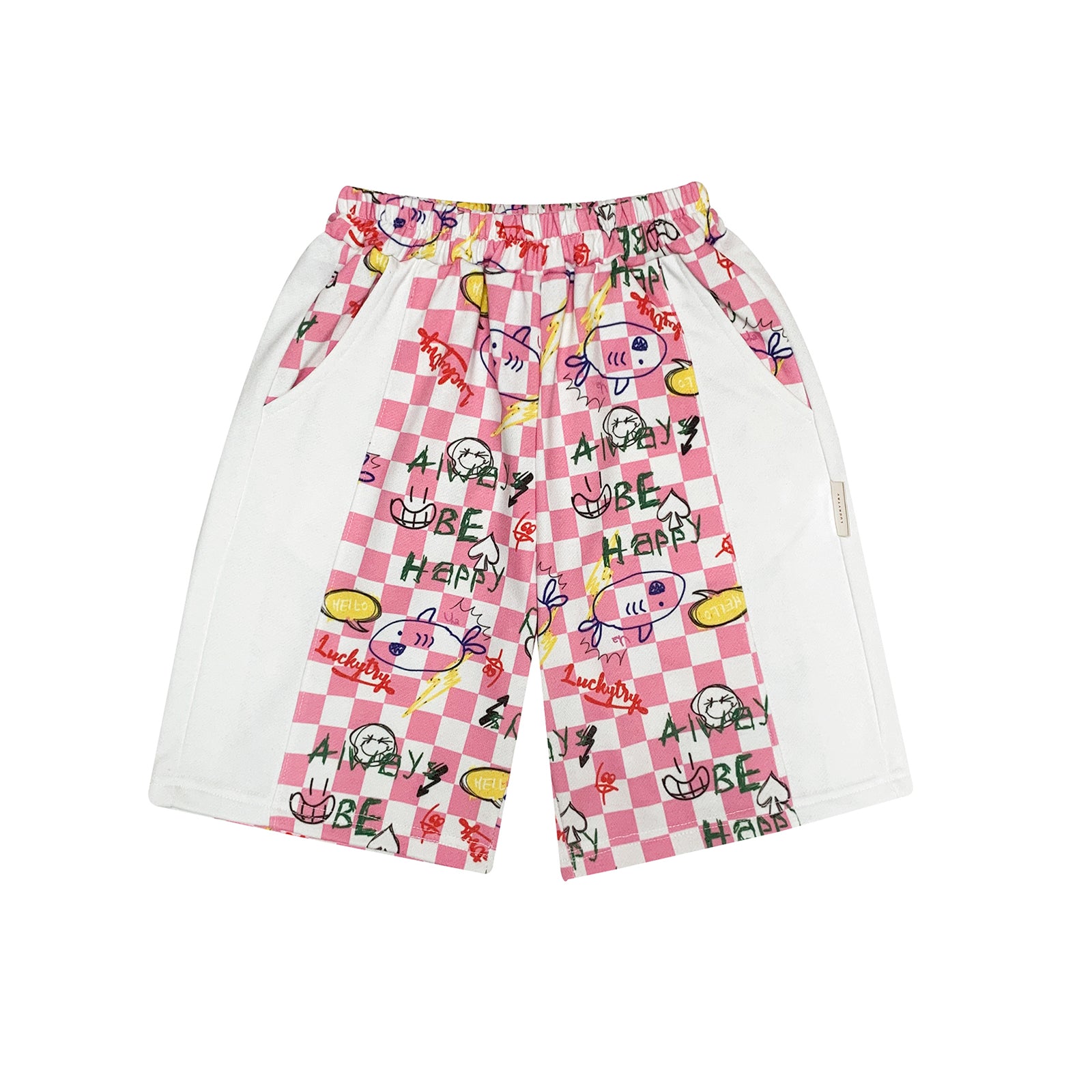Boys & Girls Pink Printed Shorts