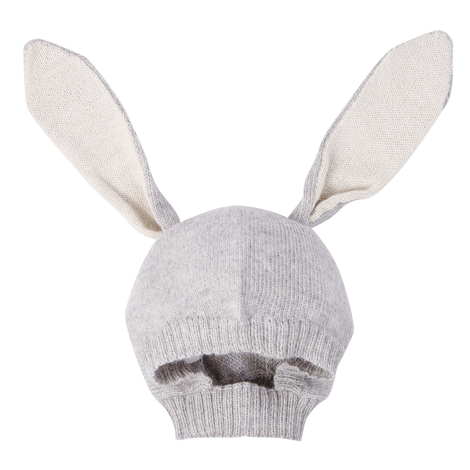 Baby Light Grey Alpaca Wool Knitted Rabbit Cagoule - CÉMAROSE | Children's Fashion Store - 1