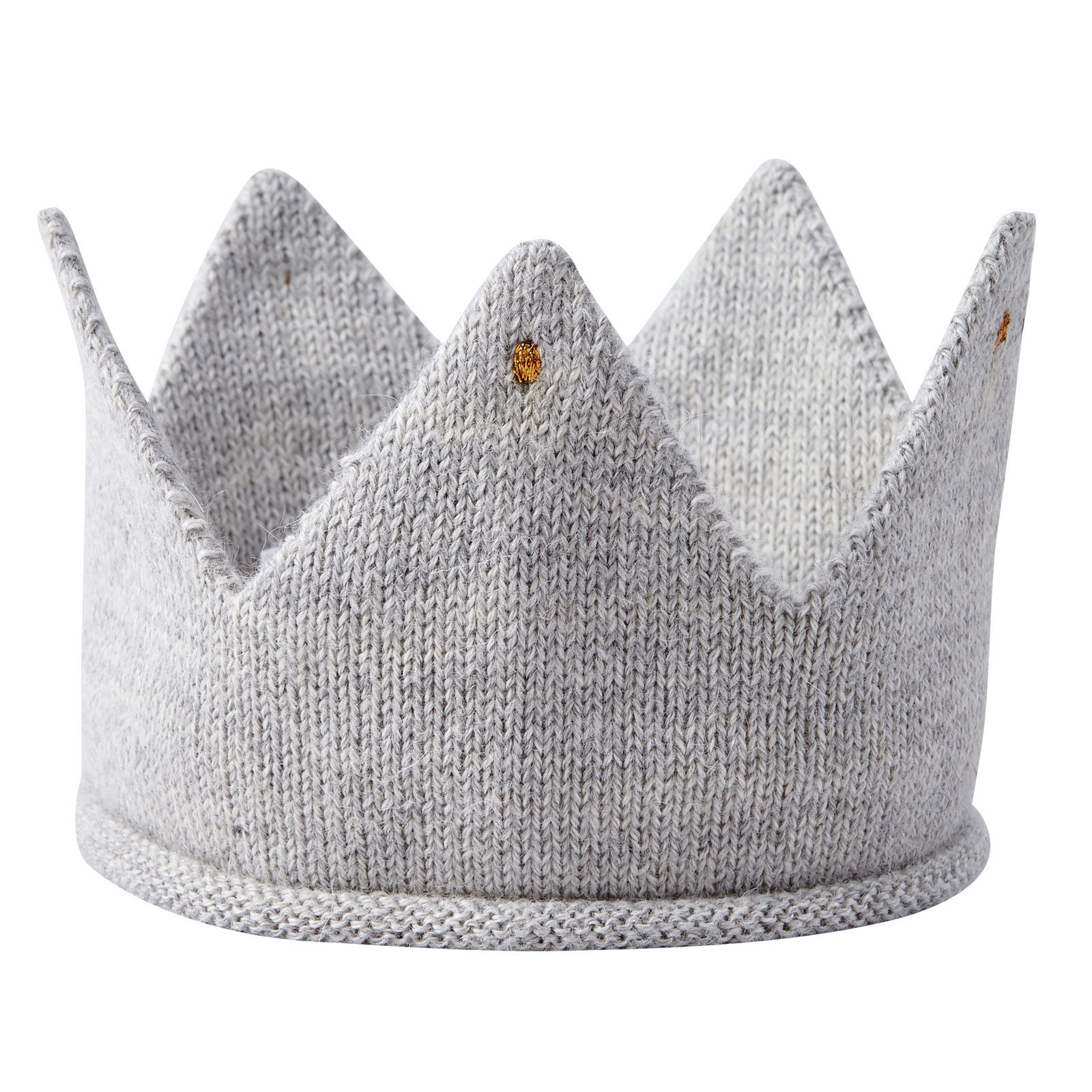 Baby Light Grey Alpaca Wool Knitted Crown - CÉMAROSE | Children's Fashion Store