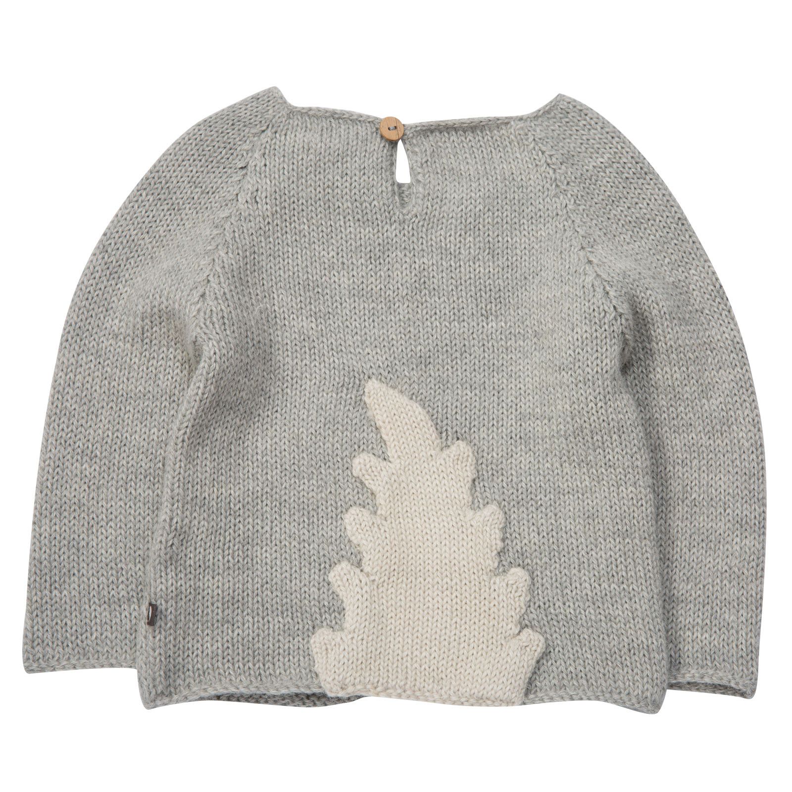 Baby Light Grey Alpaga Wool Monster Sweater - CÉMAROSE | Children's Fashion Store - 2