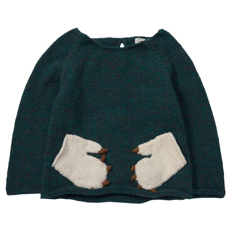 Baby Green  Alpaga Wool Monster Sweater - CÉMAROSE | Children's Fashion Store - 1