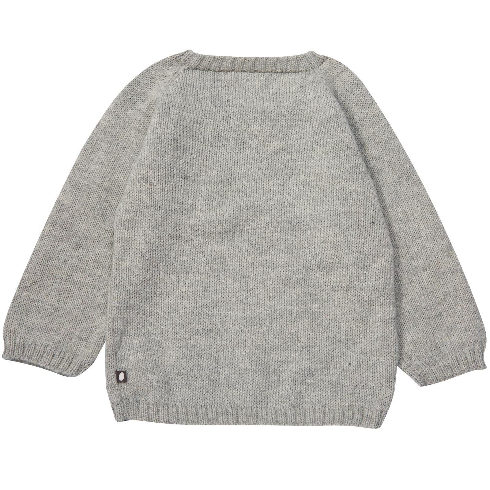 Girls Light Grey Sweater With Red Radish Trims - CÉMAROSE | Children's Fashion Store - 2