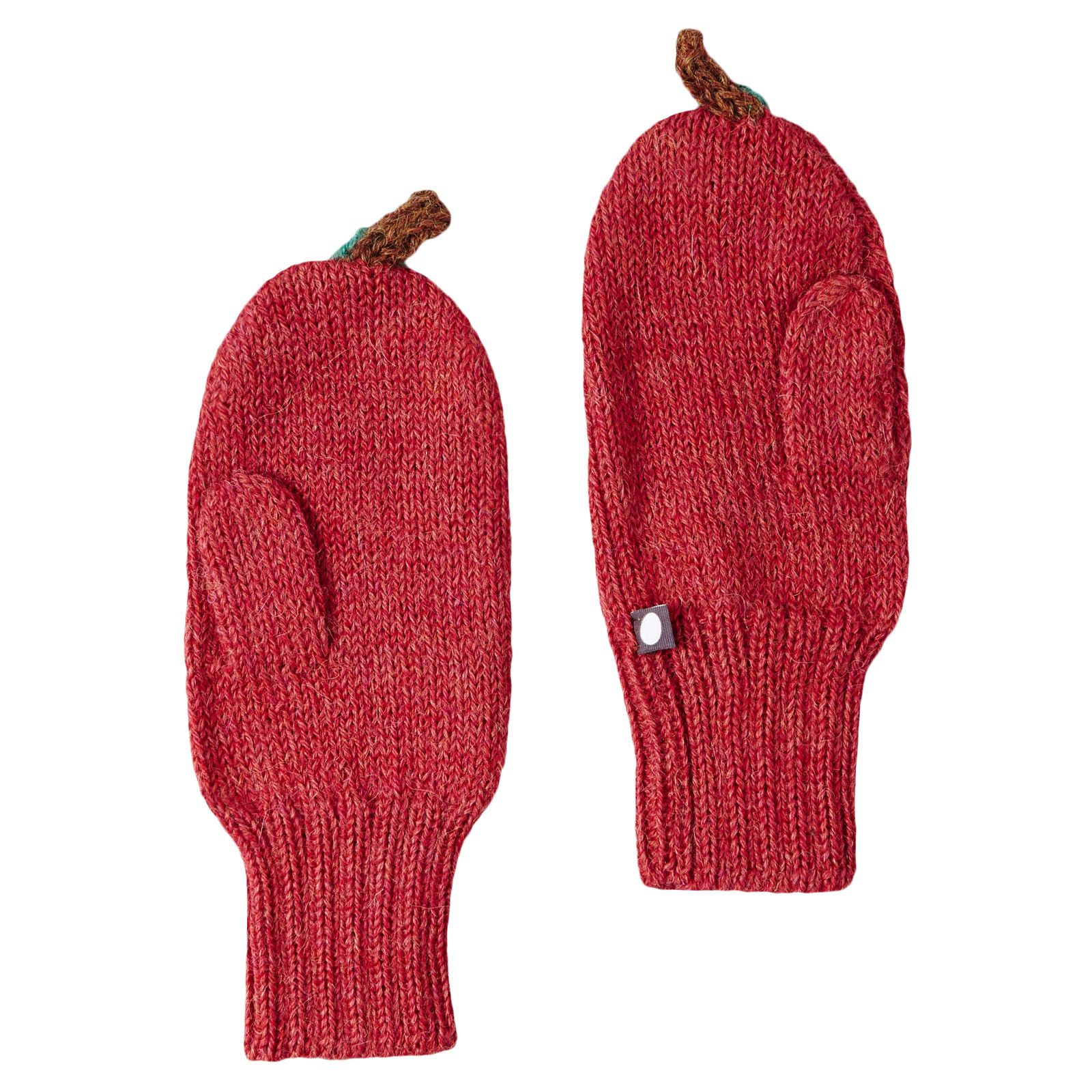 Baby Red Alpaga Wool Apple Trims Mittens - CÉMAROSE | Children's Fashion Store