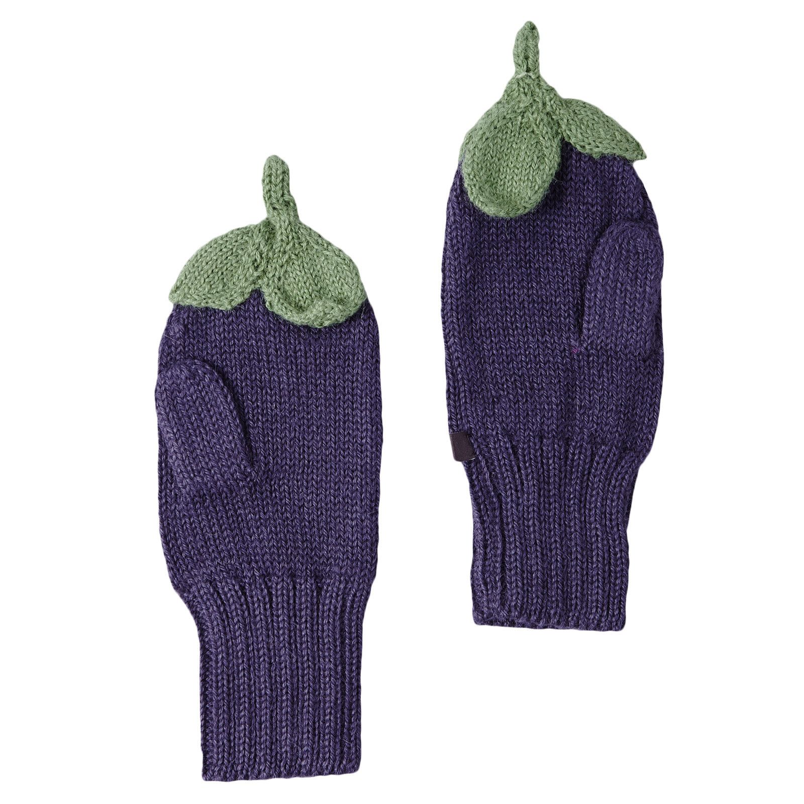 Baby Black Alpaga Wool Eggplant Trims Mittens - CÉMAROSE | Children's Fashion Store