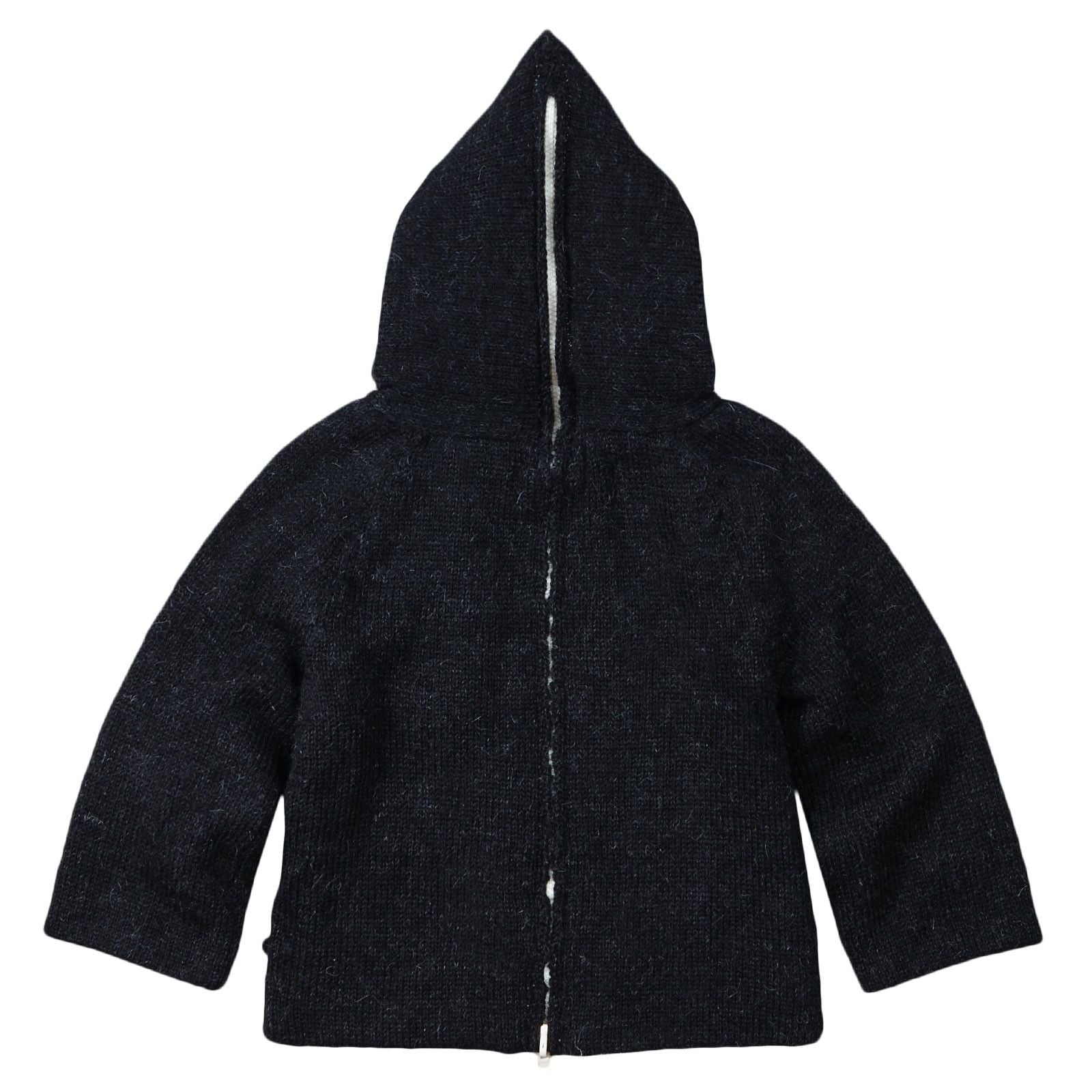 Baby Black Alpaga Wool Hooded Cat Sweatshirt - CÉMAROSE | Children's Fashion Store - 2