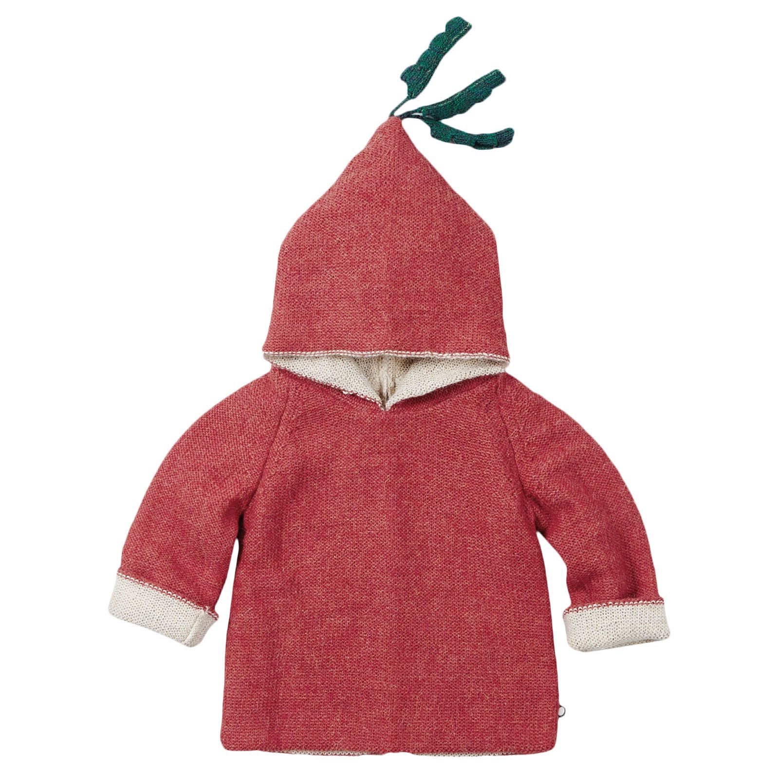 Baby Red Alpaga Wool Hooded Radish Sweatshirt - CÉMAROSE | Children's Fashion Store - 1