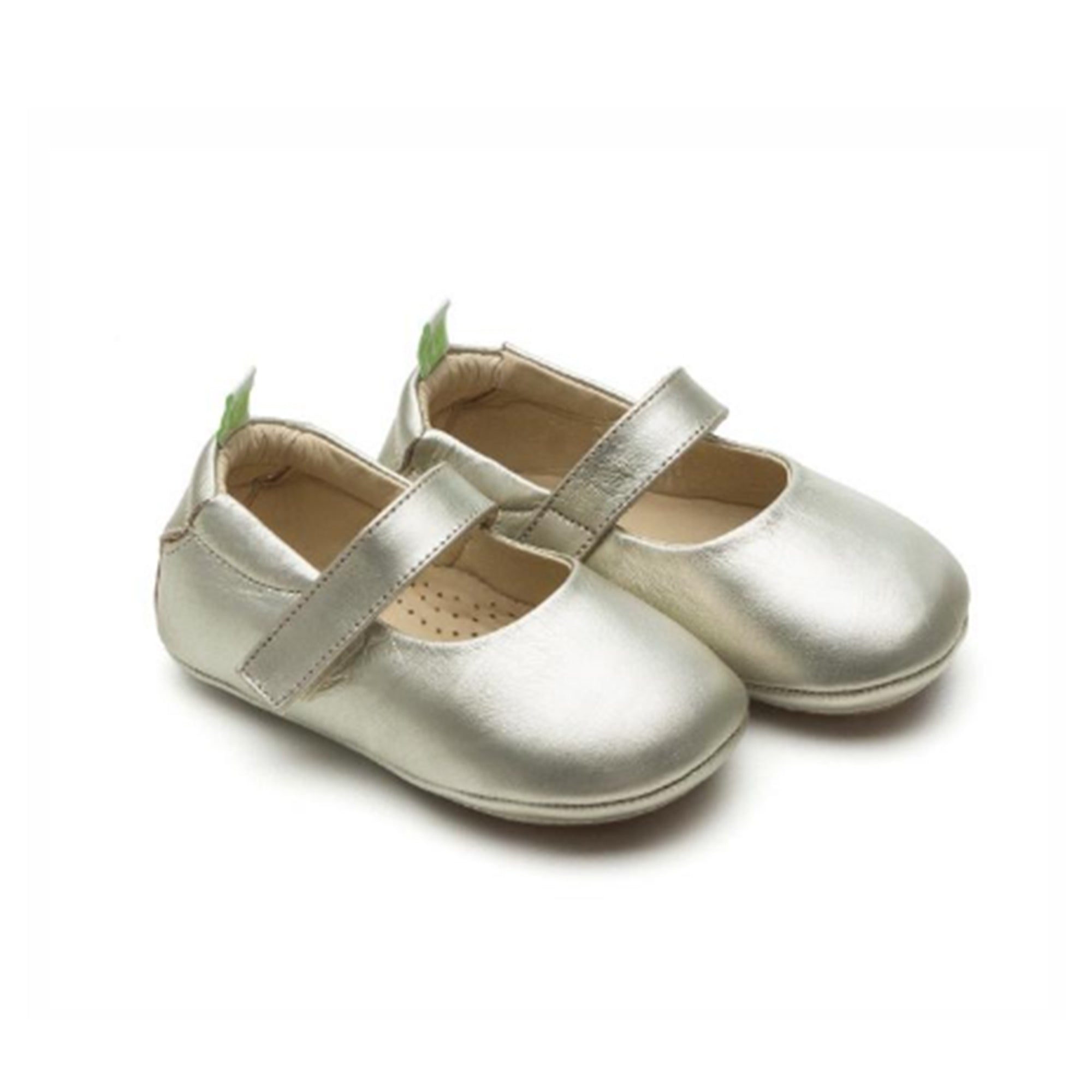 Baby Girls Whitegold Leather Shoes