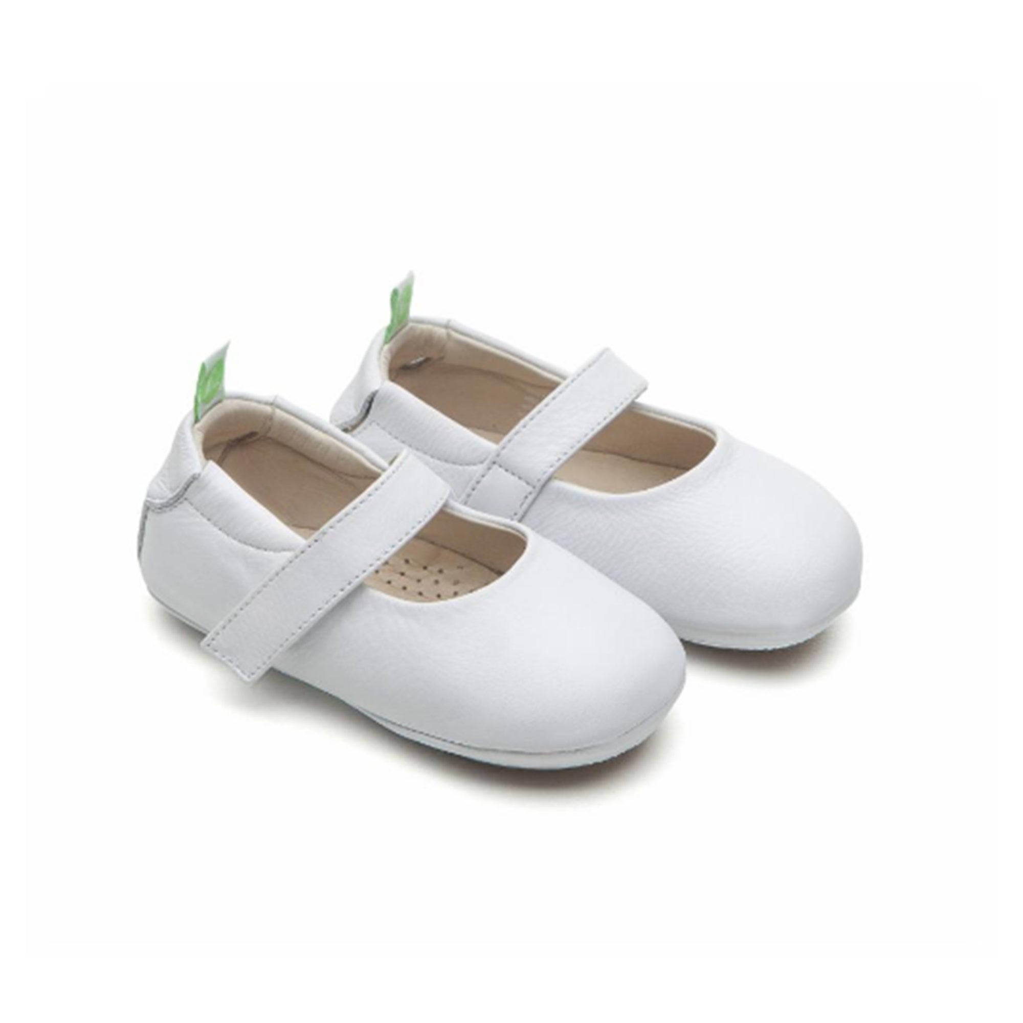 Baby Girls Antique White Leather Shoes