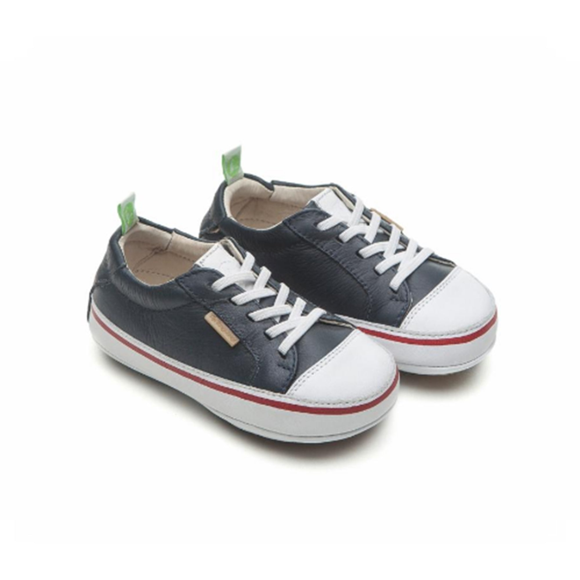 Baby Navy & White Leather Casual Shoes
