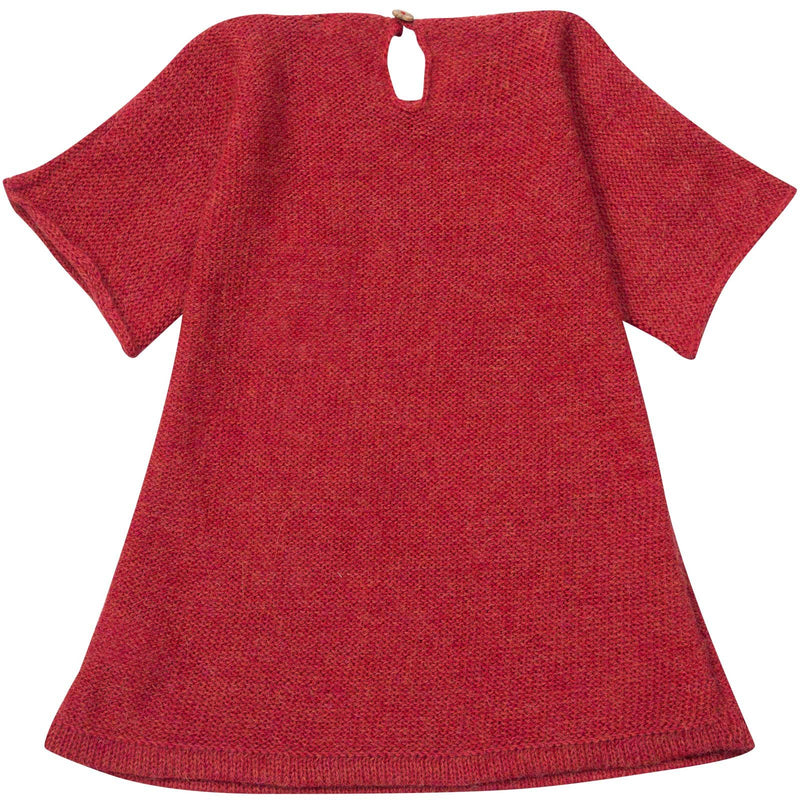 Baby Girls Red Alpaga Wool Patch Heart Dress - CÉMAROSE | Children's Fashion Store - 2
