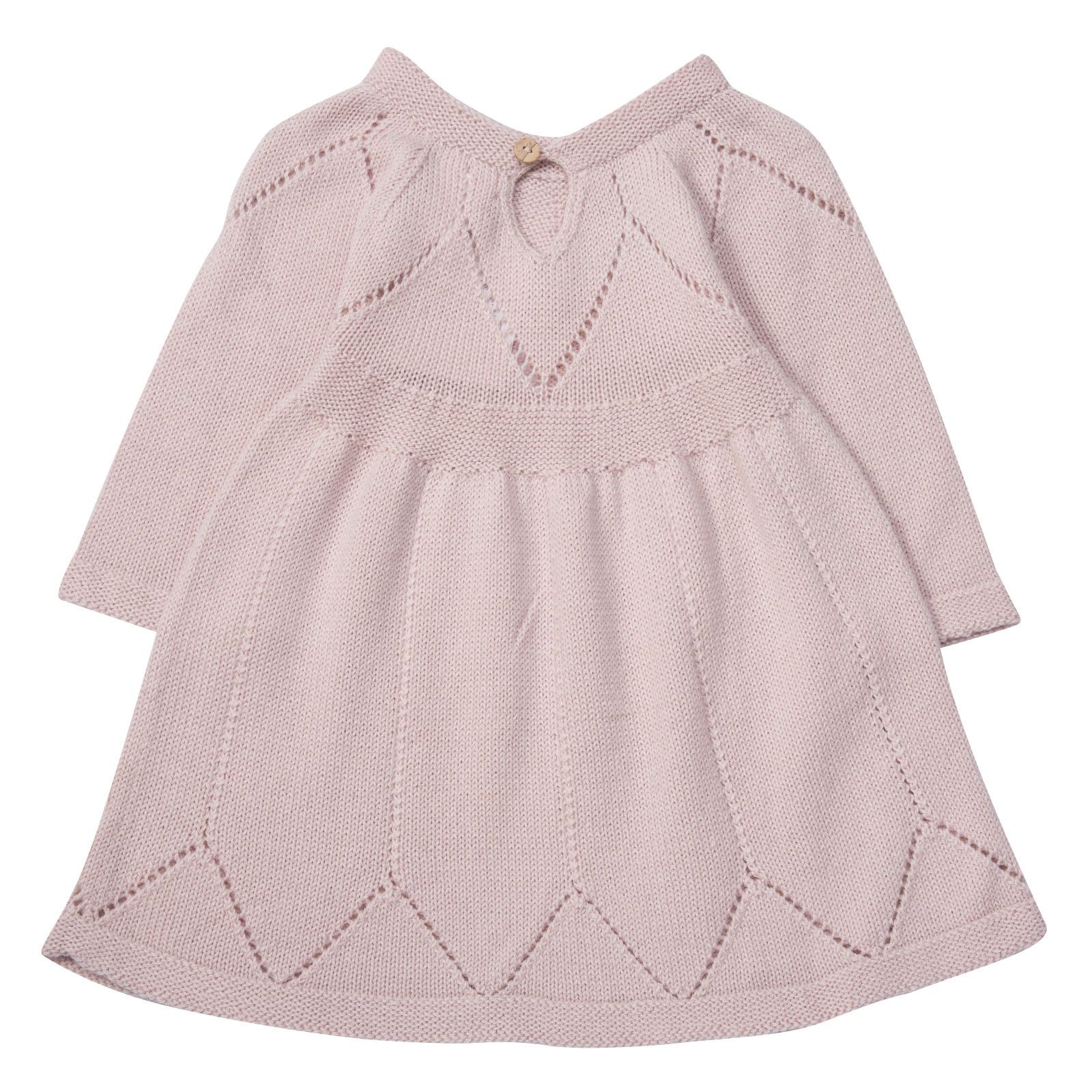 Baby Girls Light Pink Alpaga Wool Ivy Dress - CÉMAROSE | Children's Fashion Store - 1