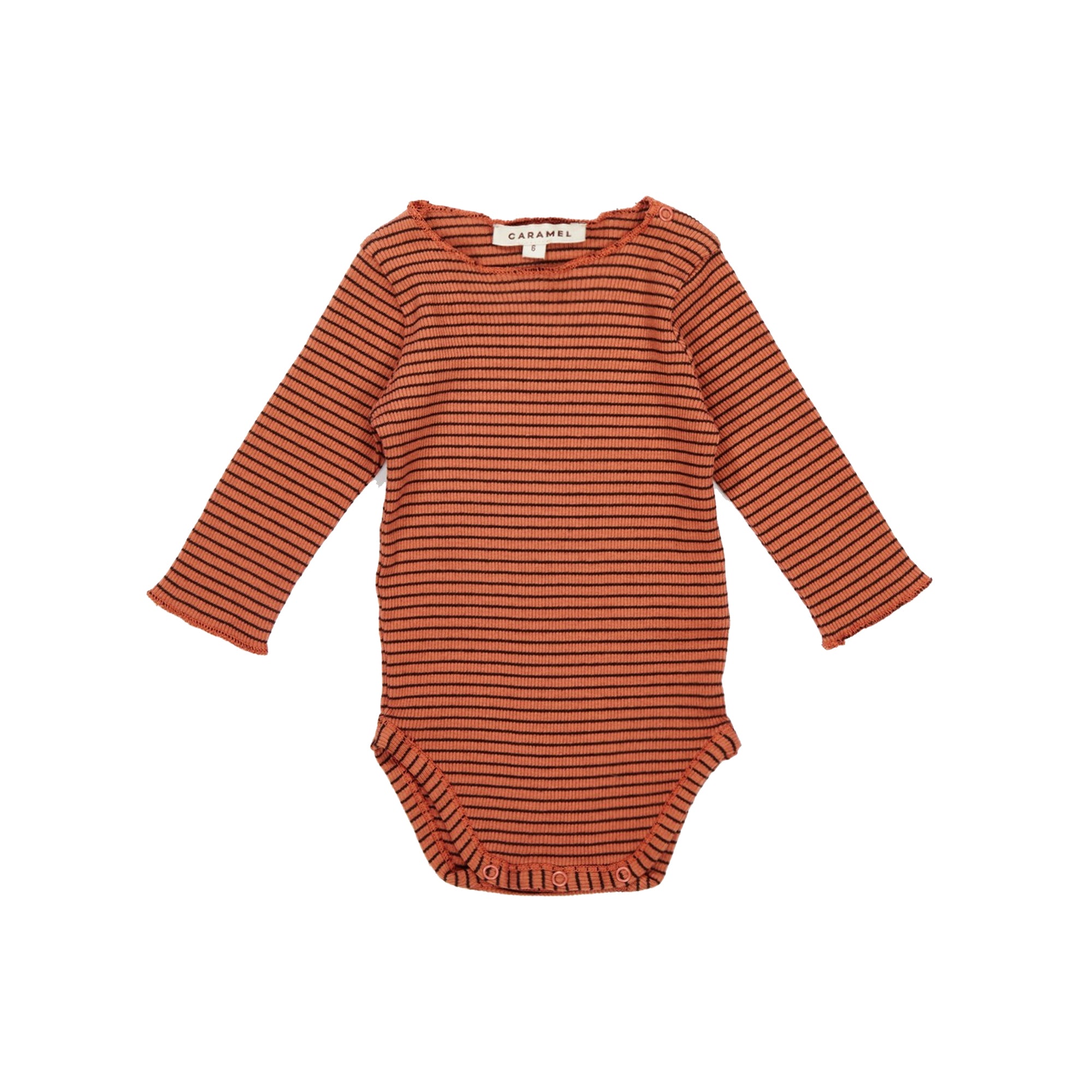 Baby Rust Cotton Rib Babysuit