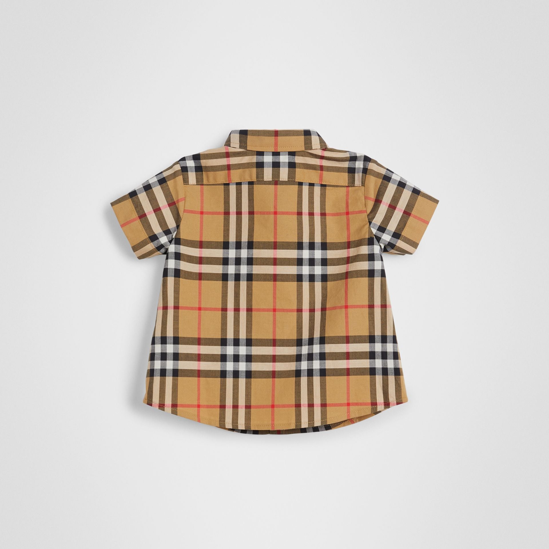 Baby Boys Antique Yellow Check Cotton Polo Shirt