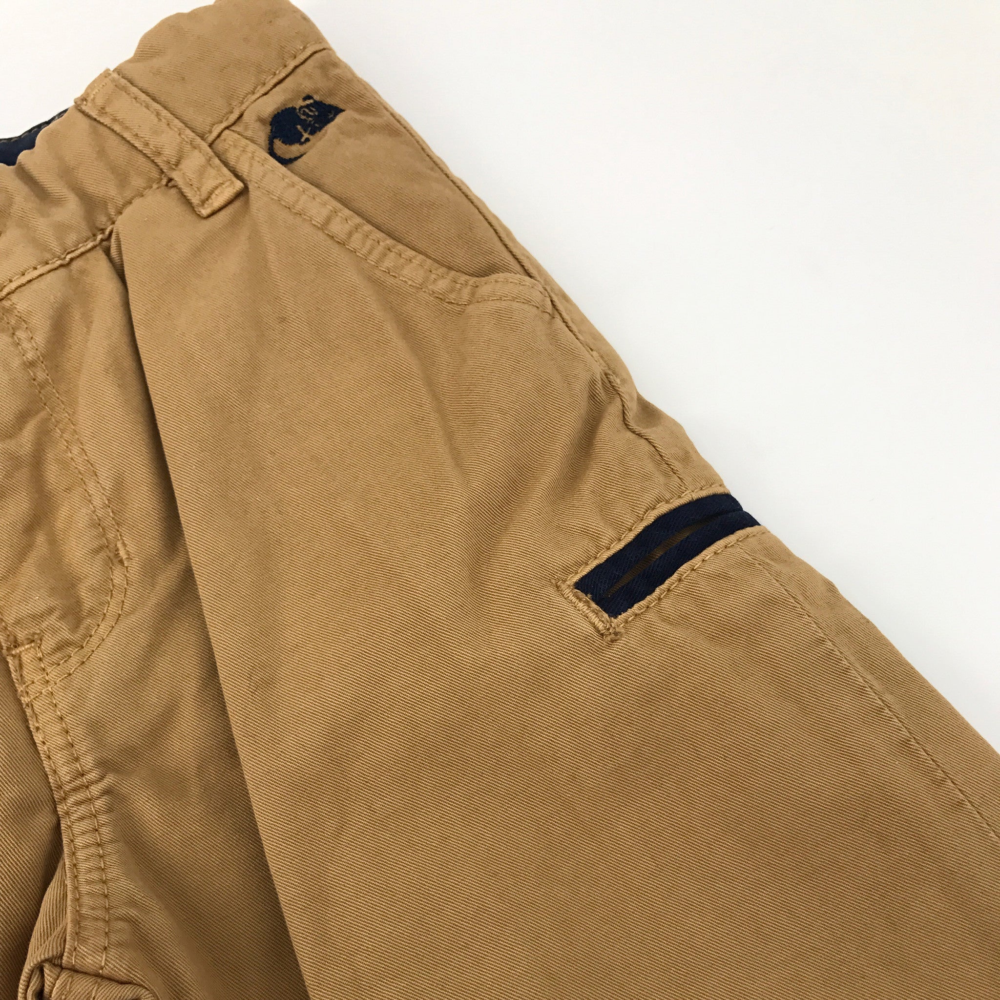 Boys Beige Chinos with Navy Blue Trim - CÉMAROSE | Children's Fashion Store - 3