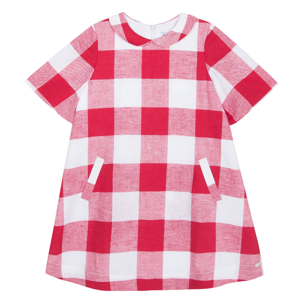 Girls Red Check Dress