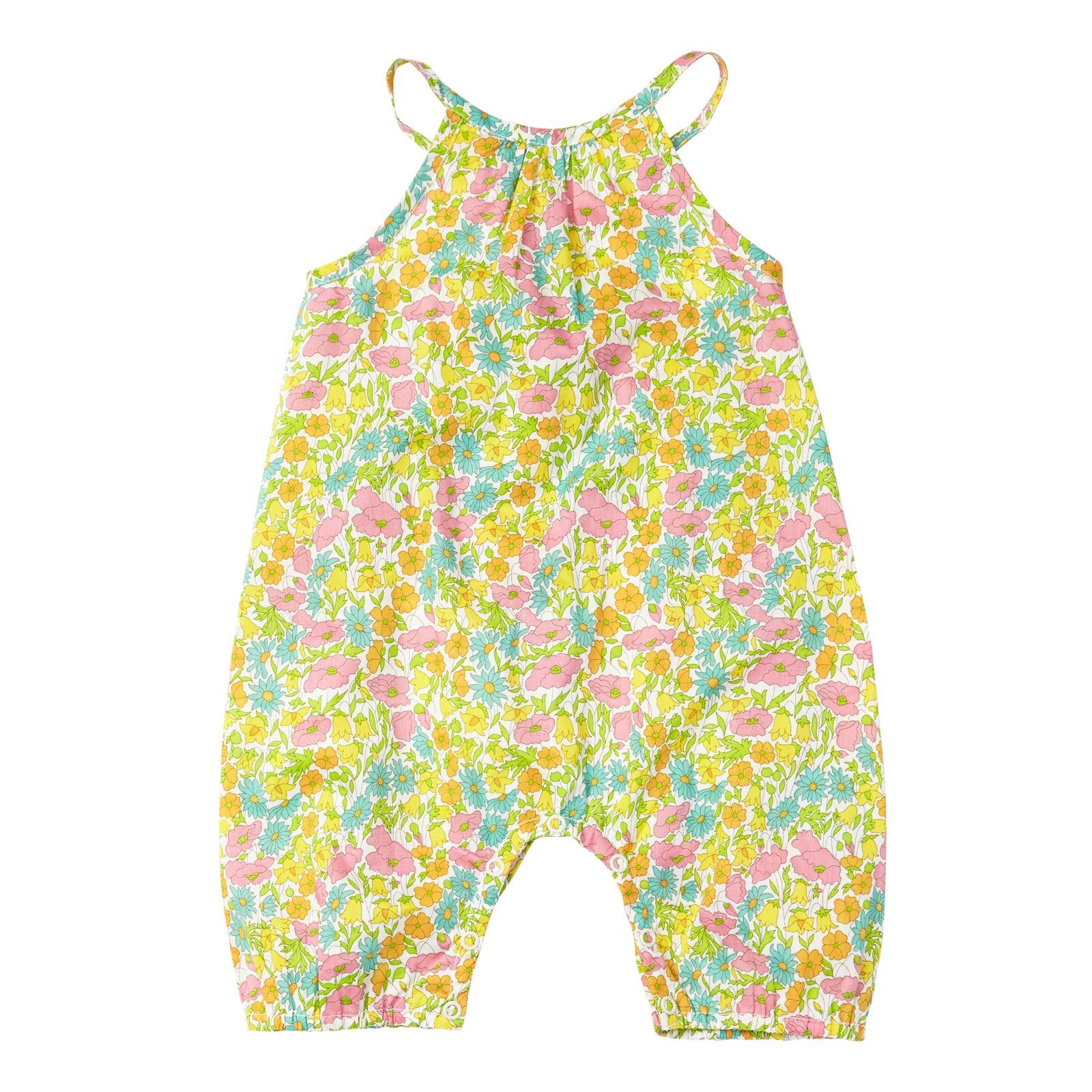 Baby Yellow Cotton Poppy Printed Woven	Dungarees - CÉMAROSE | Children's Fashion Store