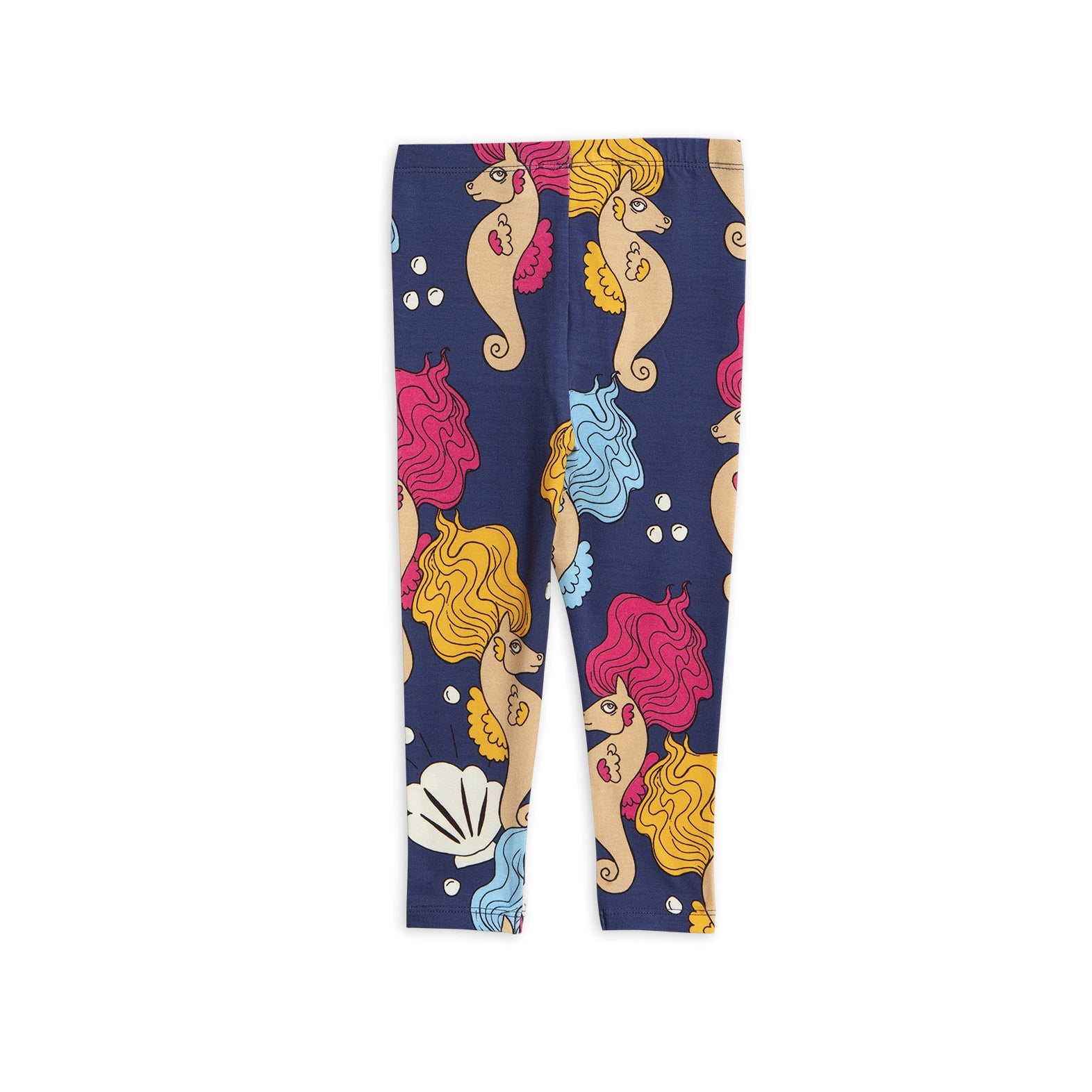 Girls Blue Seahorse Leggings