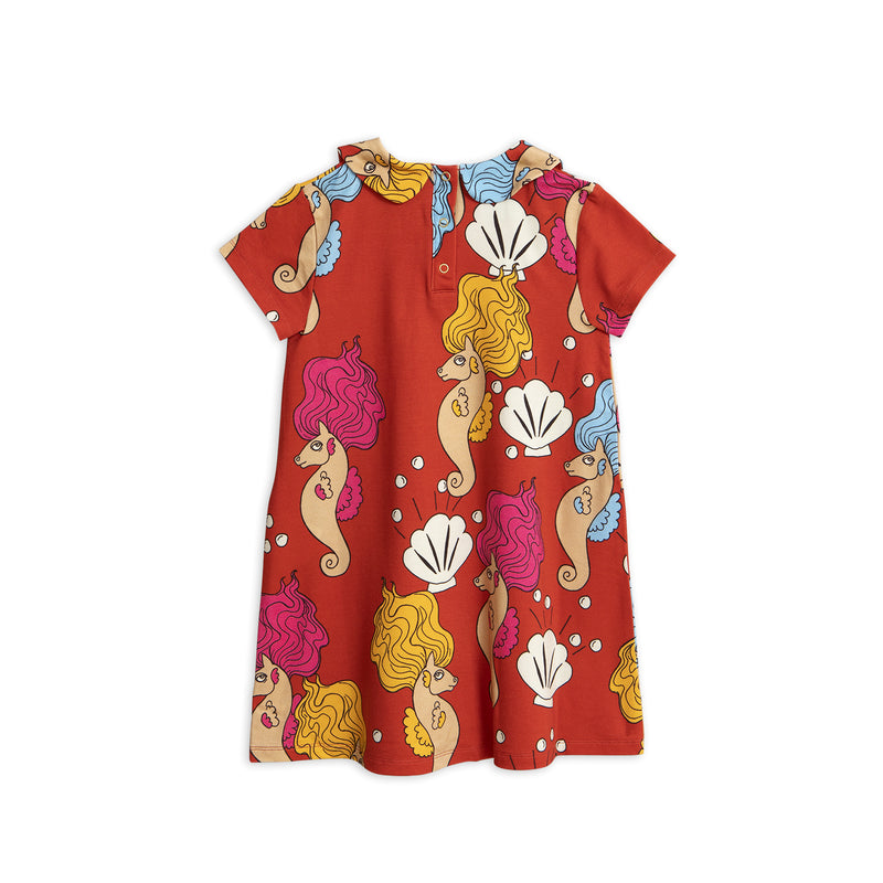 Girls Red Printed Dress