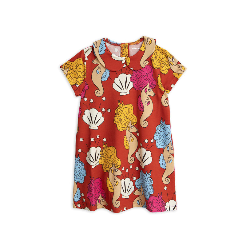 Girls Red Printed Dress
