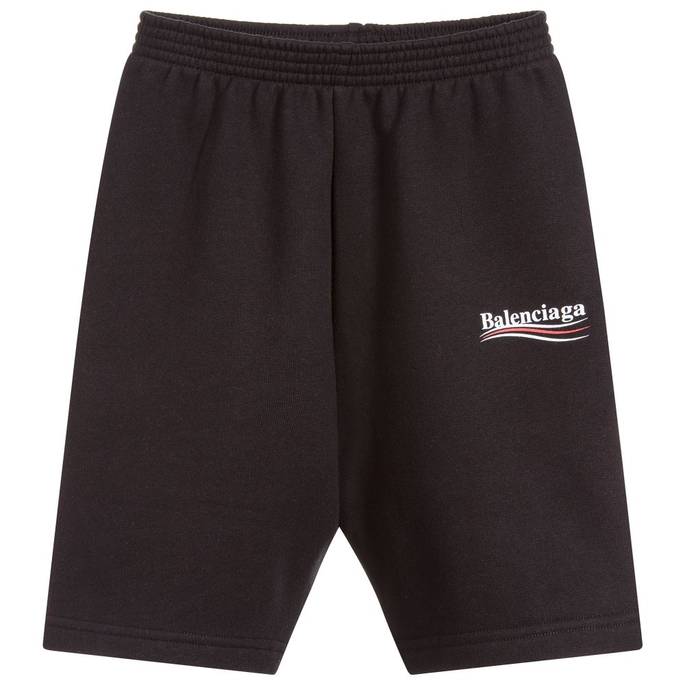 Boys Black Logo Cotton shorts
