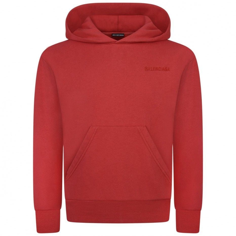 Boys & Girls Red Hooded Cotton Sweater