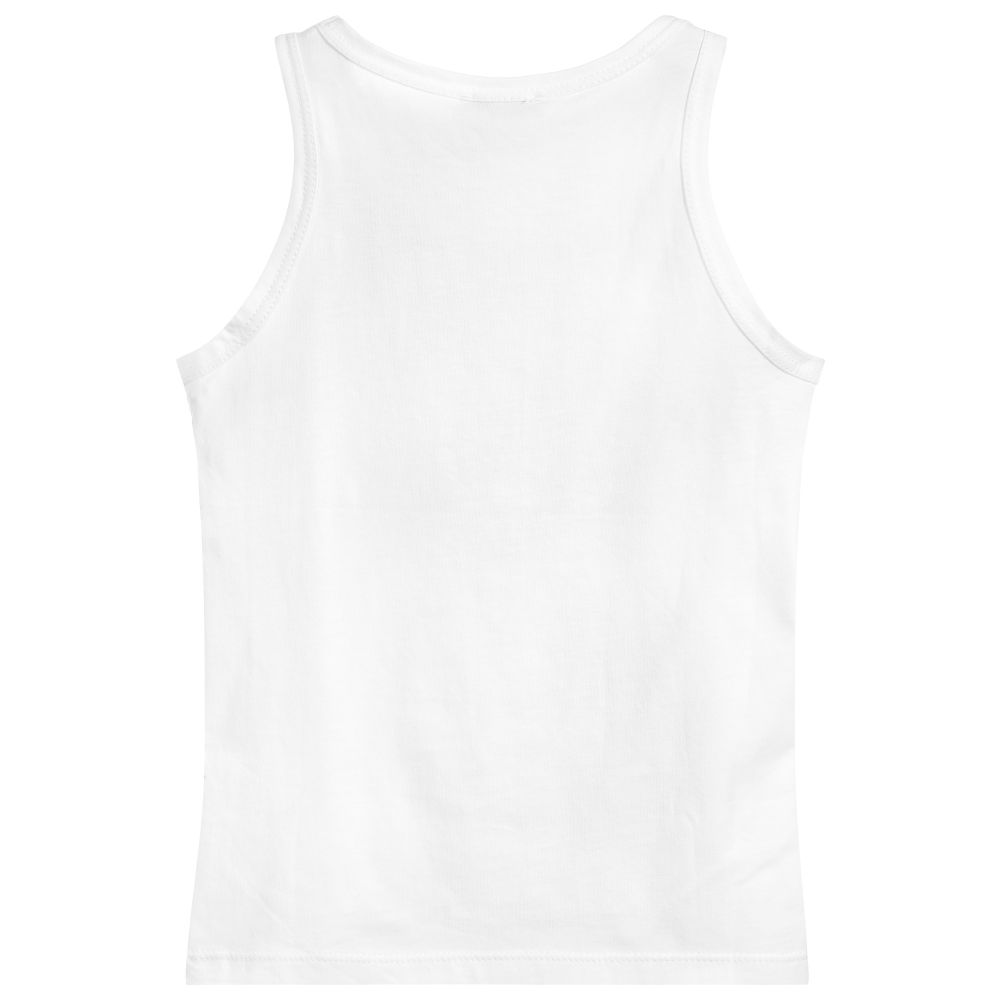 Girls Optic White Cotton Vest