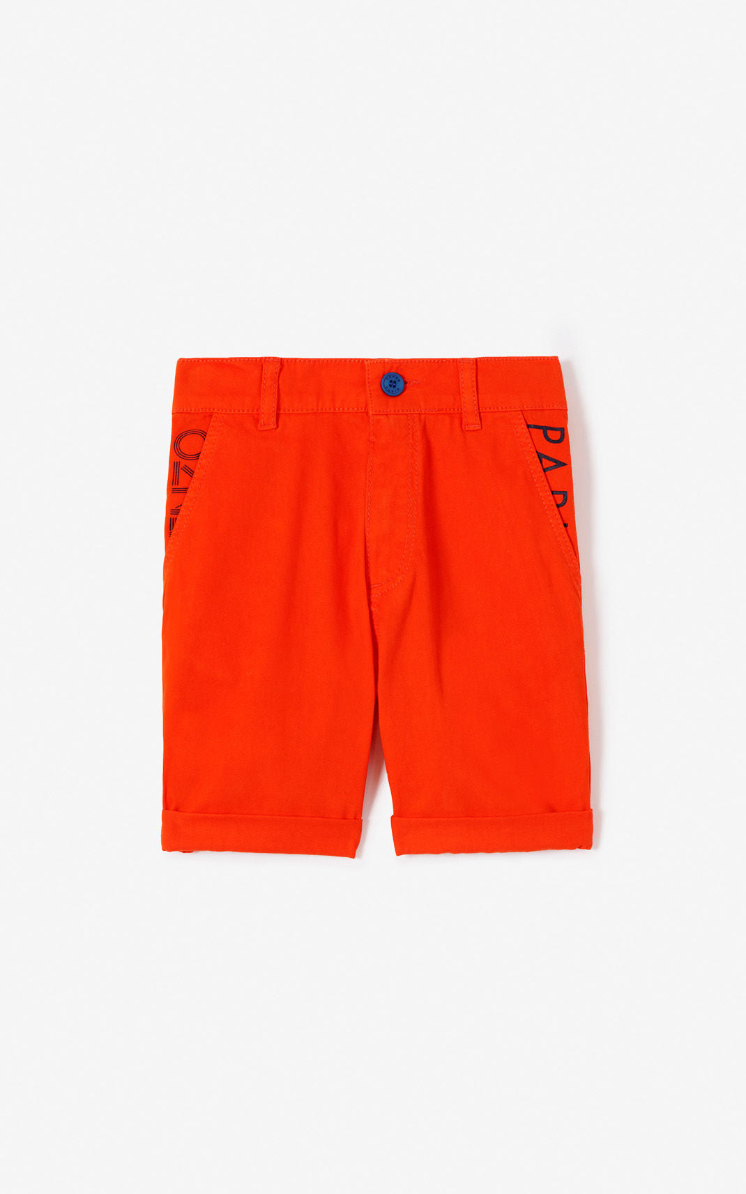 Boys Vivid Orange Cotton Shorts