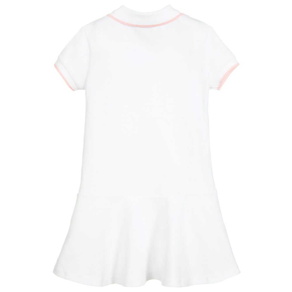 Girls Optic White Cotton Dress