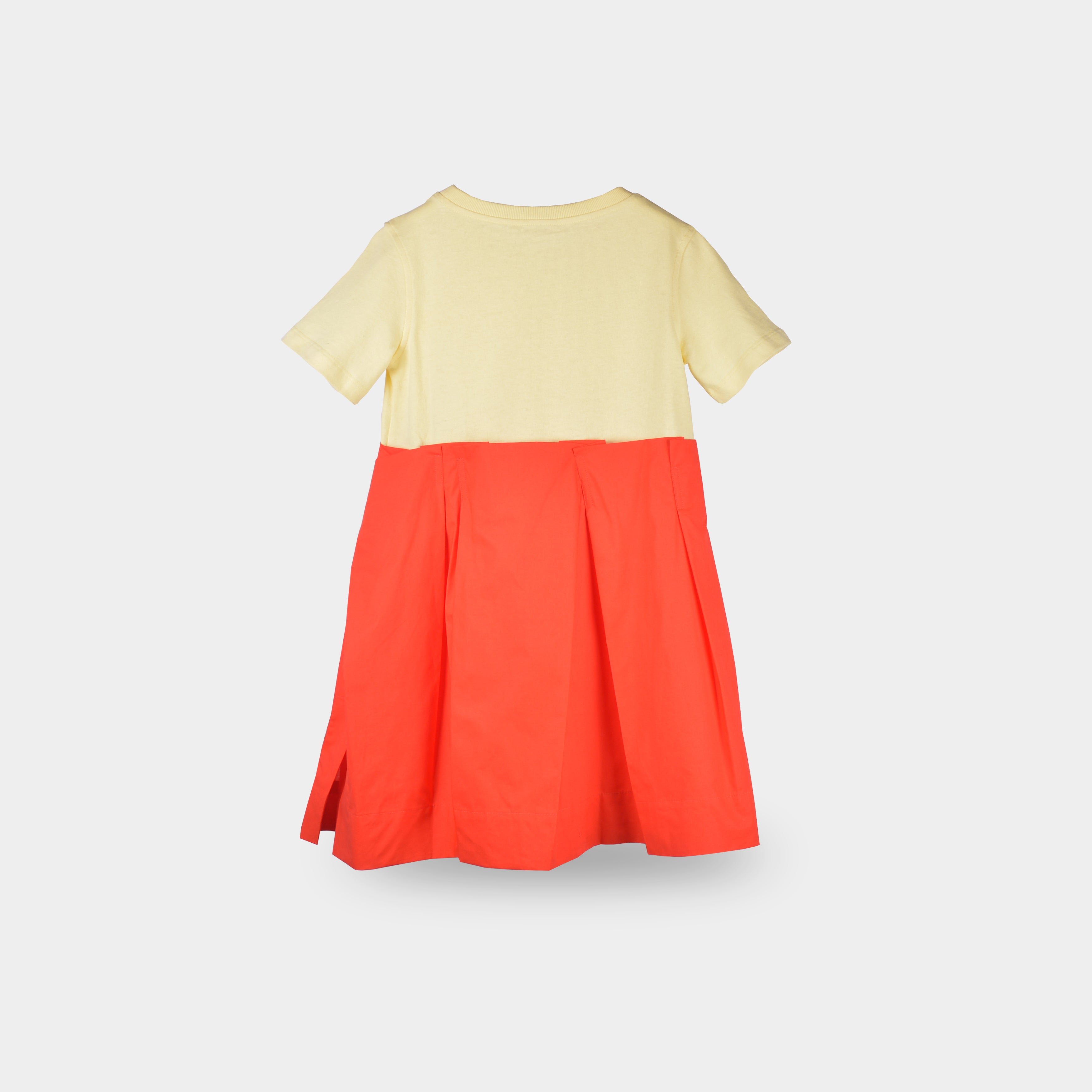 Girls Faded Yellow Cotton Dress