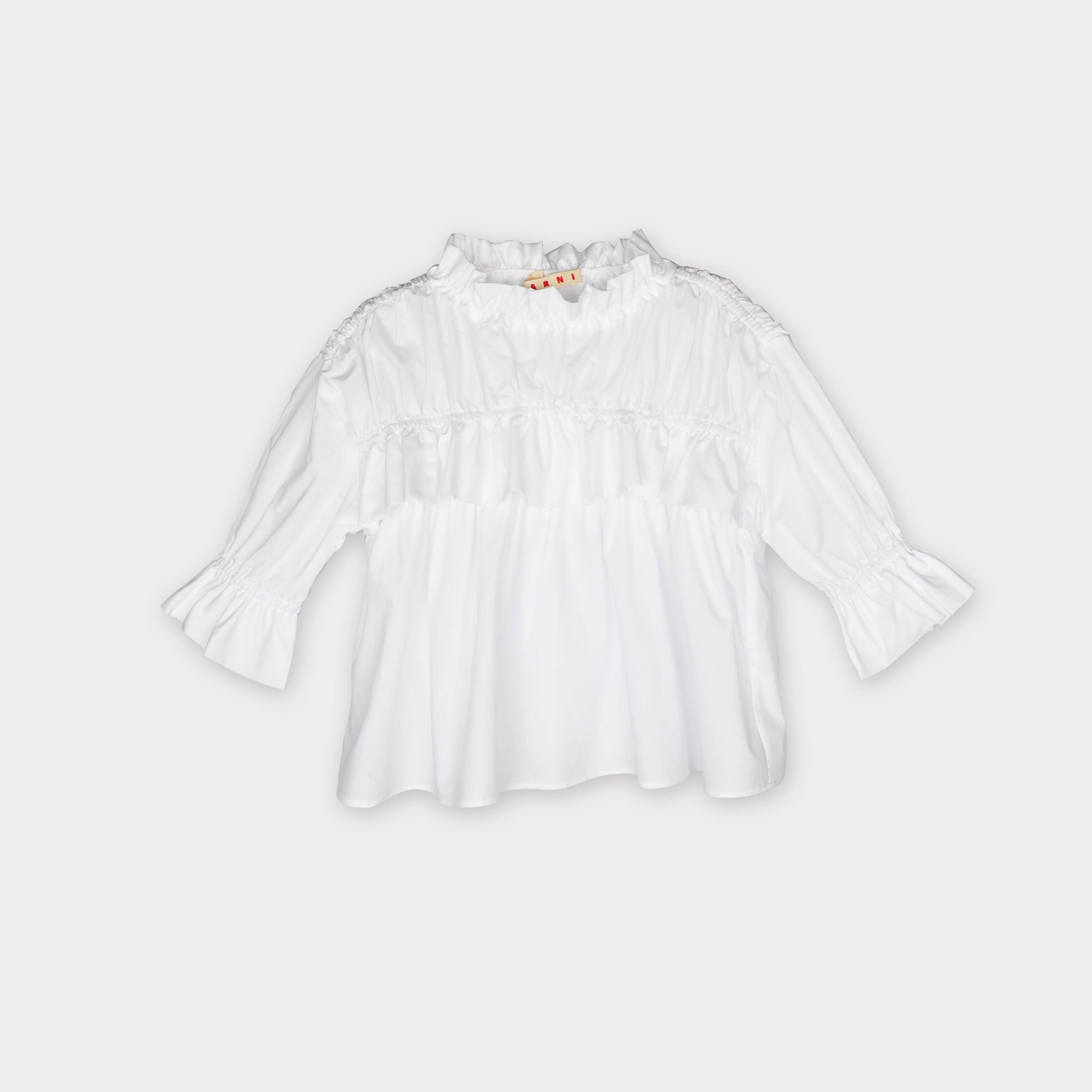 Girls White Cotton Shirt