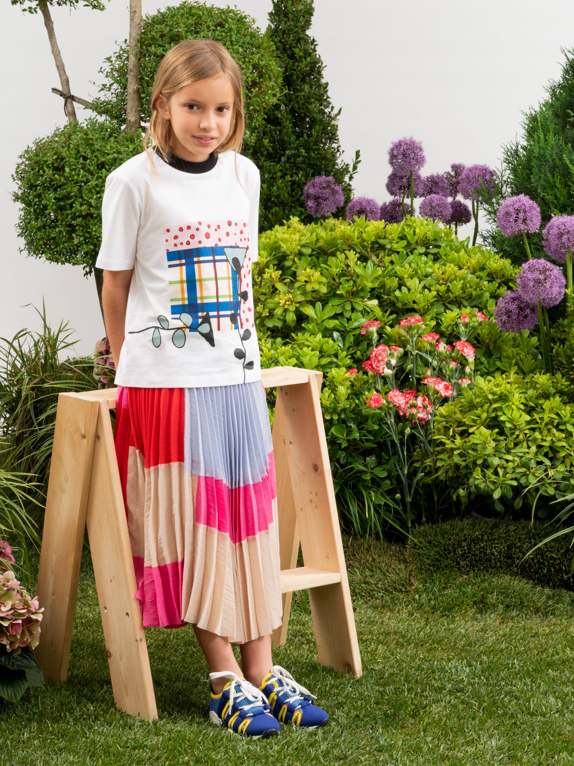 Girls Pink Pleated Skirt