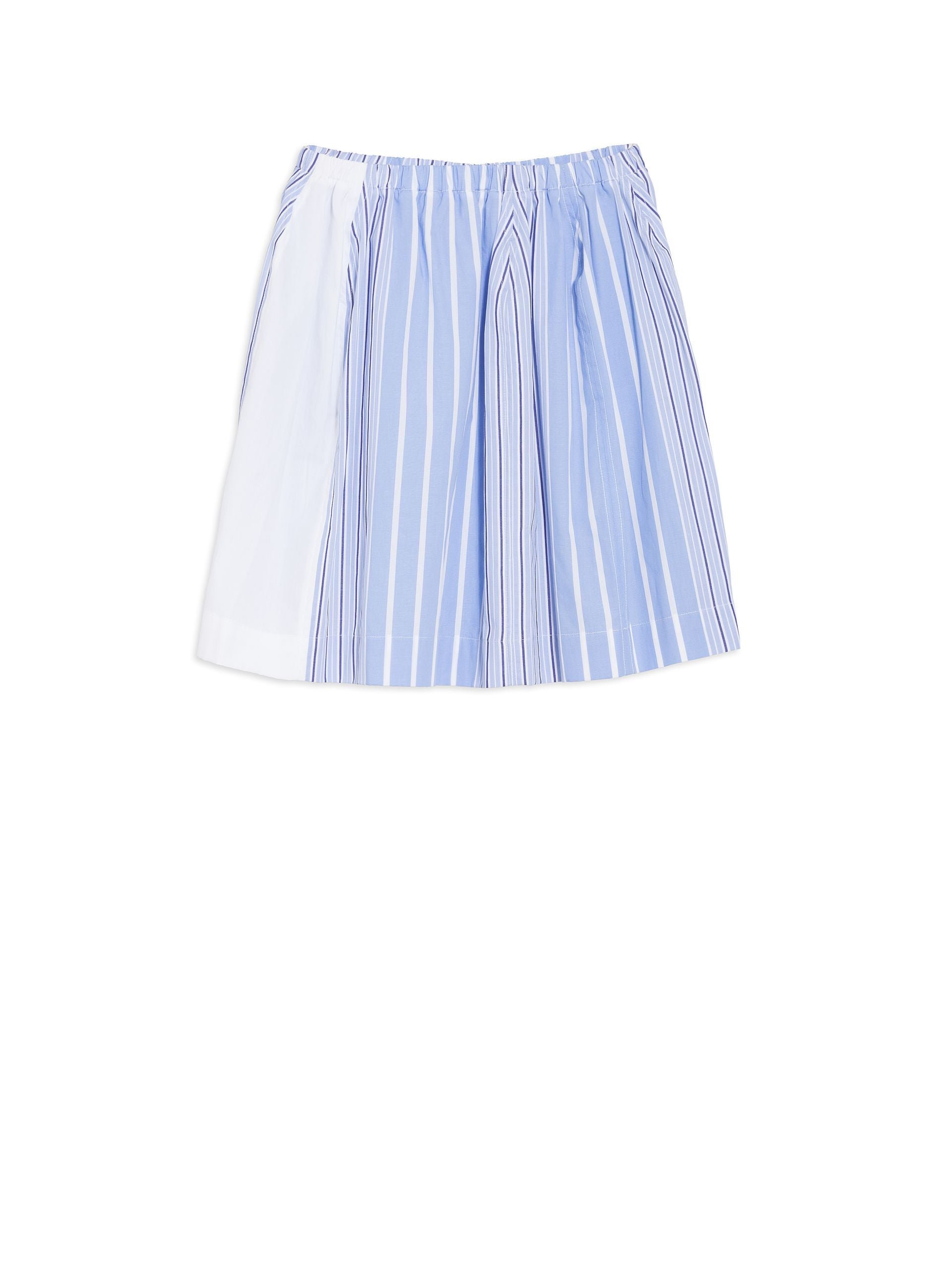 Girls Sky Blue Striped Cotton Skirt