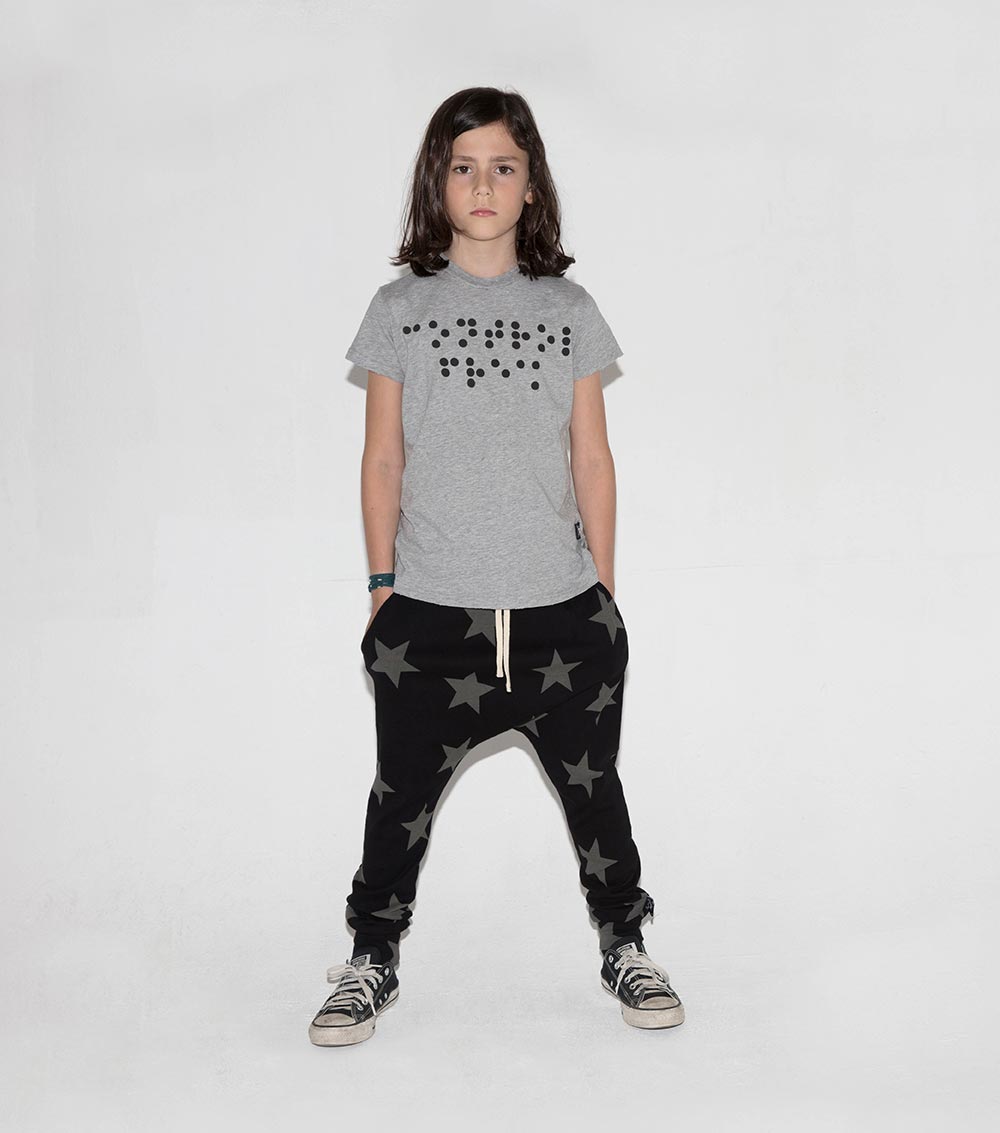 Baby Girls Black Star Cotton Trousers