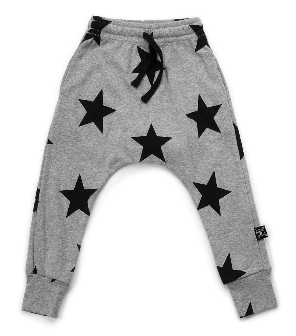 Baby Girls Grey Star Cotton Trousers