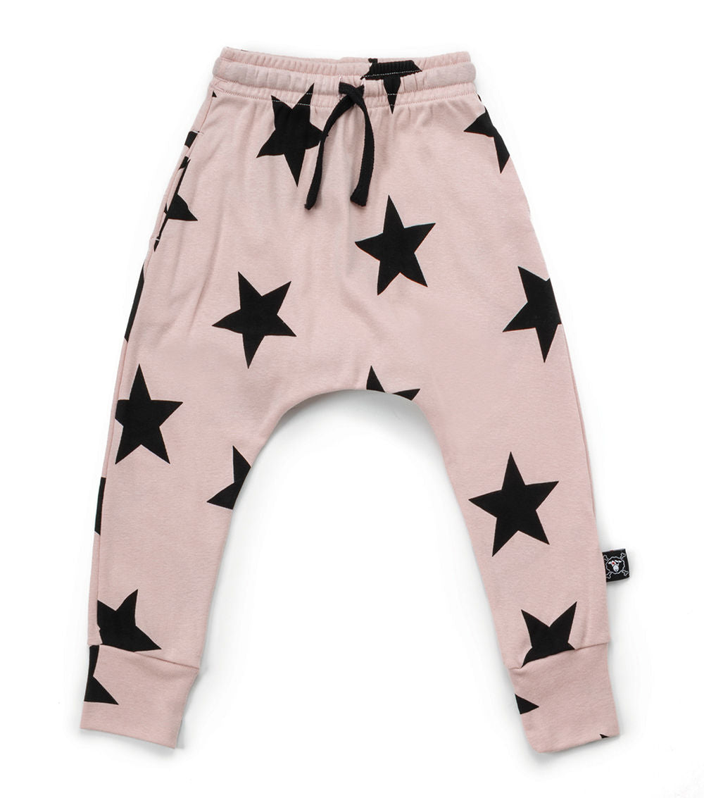 Girls Pink Star Cotton Trousers