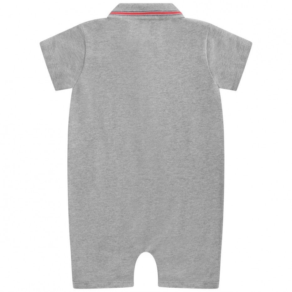 Baby Boys Grey Cotton Babysuit