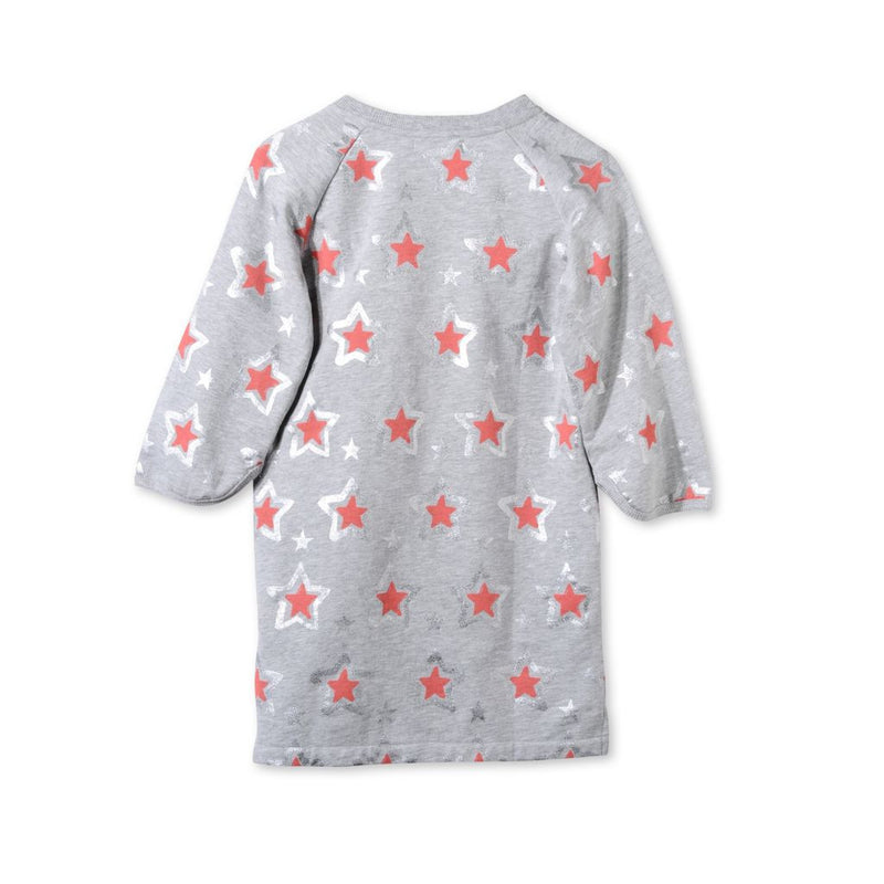 Girls Pebble Cotton 'Lrina' Dress With Red Star Print Trims - CÉMAROSE | Children's Fashion Store - 2
