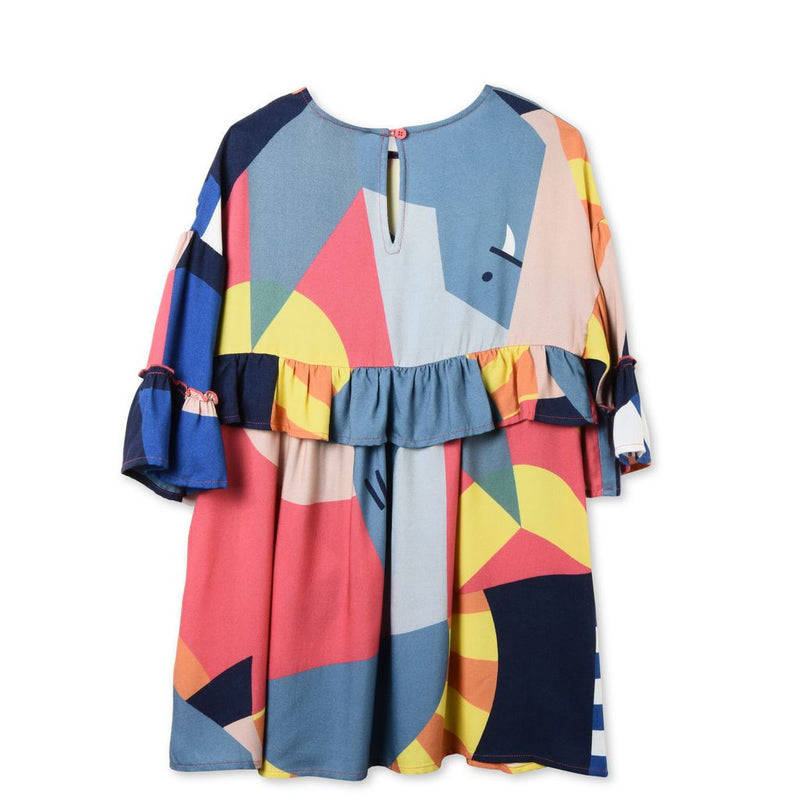 Girls Multicolor Circus Graphic Printed 'Vivienne' Dress - CÉMAROSE | Children's Fashion Store - 3